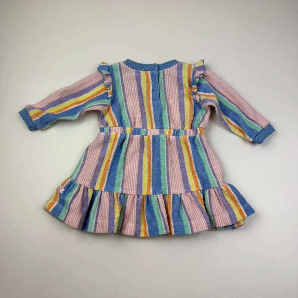RuffleButts Pastel Striped Terry Coverup Dress - Picture 5 of 5